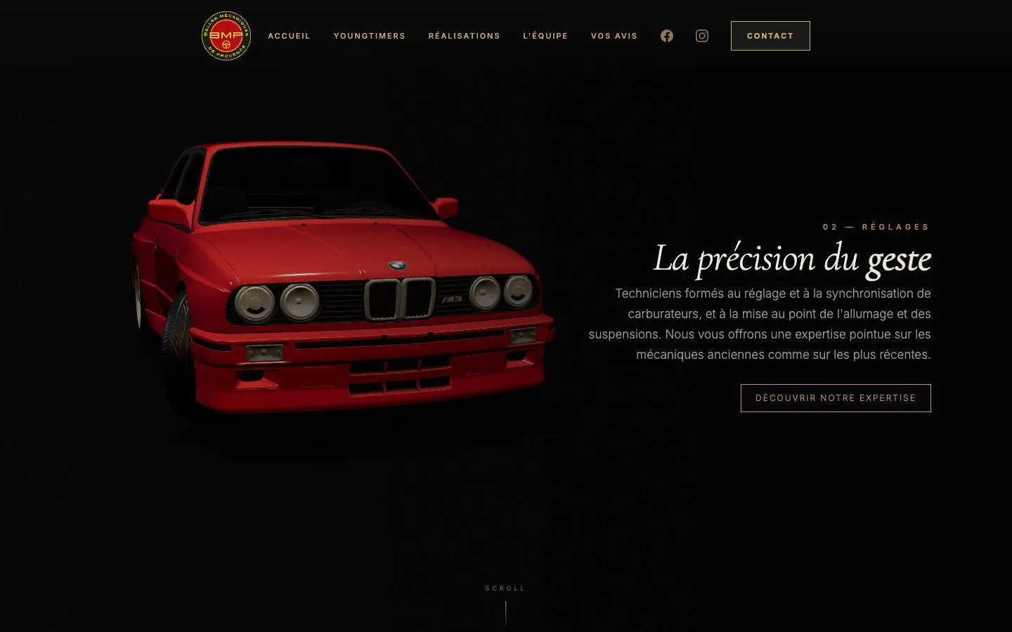 Le site de Belles Mécaniques de Provence : la section « La précision du geste »