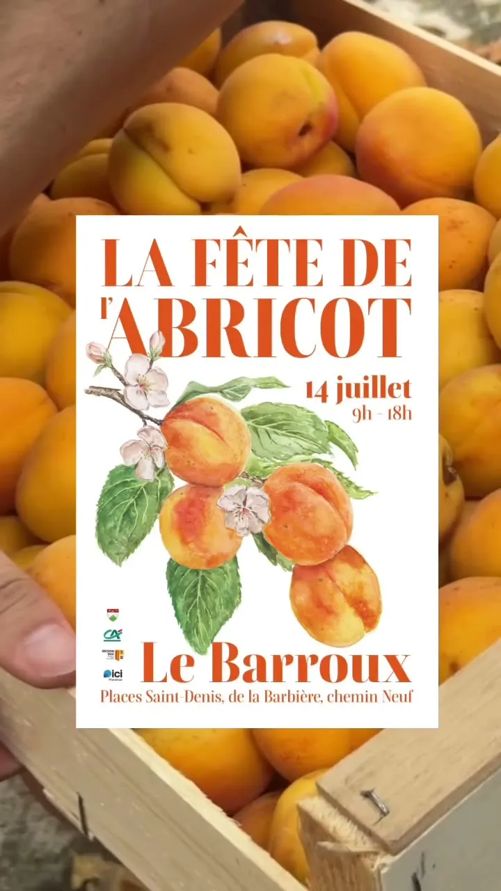 L’affiche posée sur une cagette d’abricots