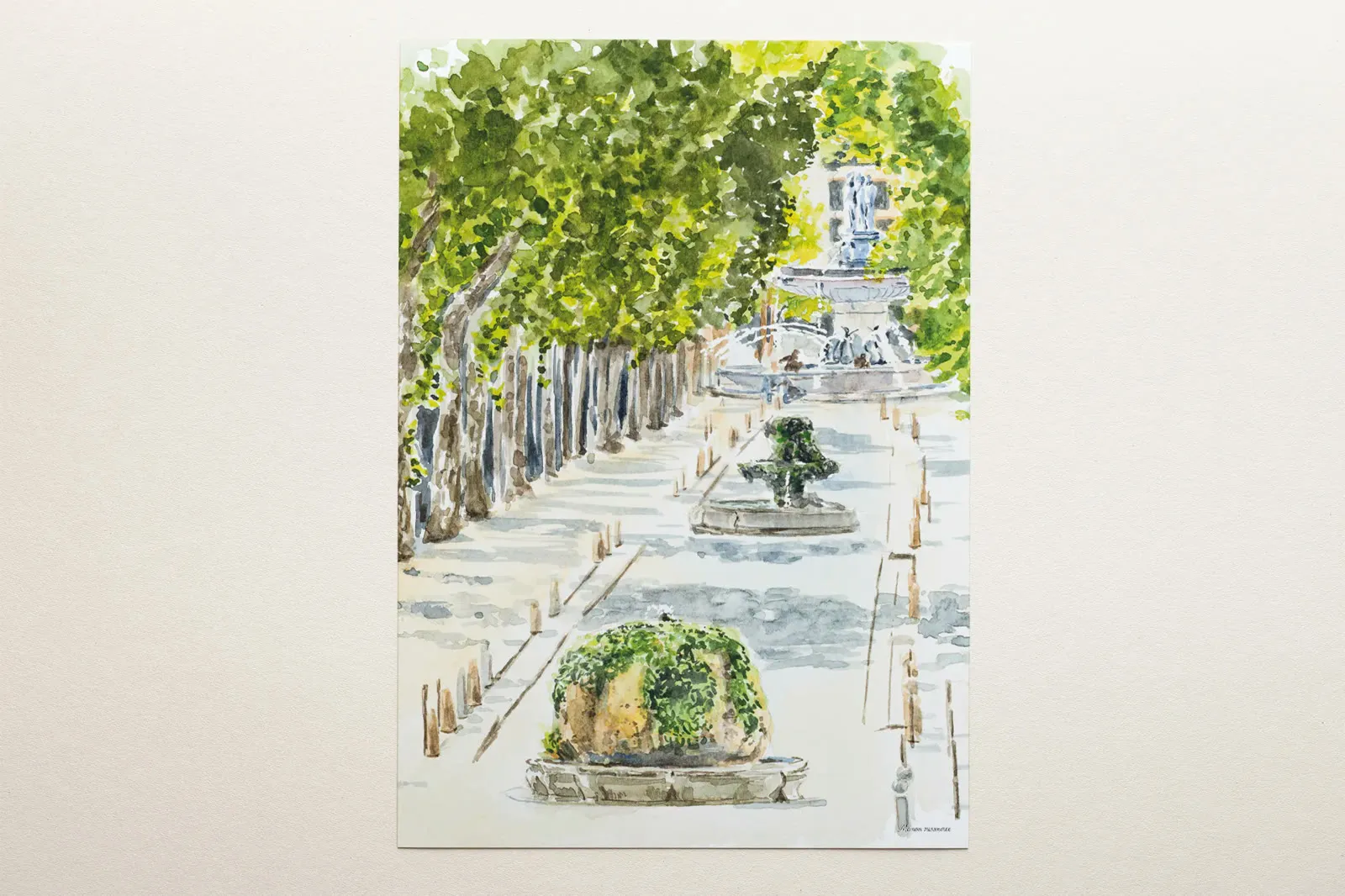Aquarelle du cours Mirabeau