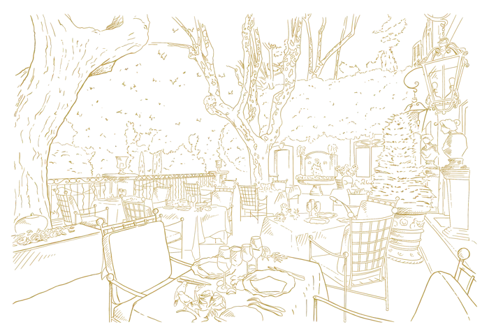 Illustration de la terrasse de la Villa Gallici