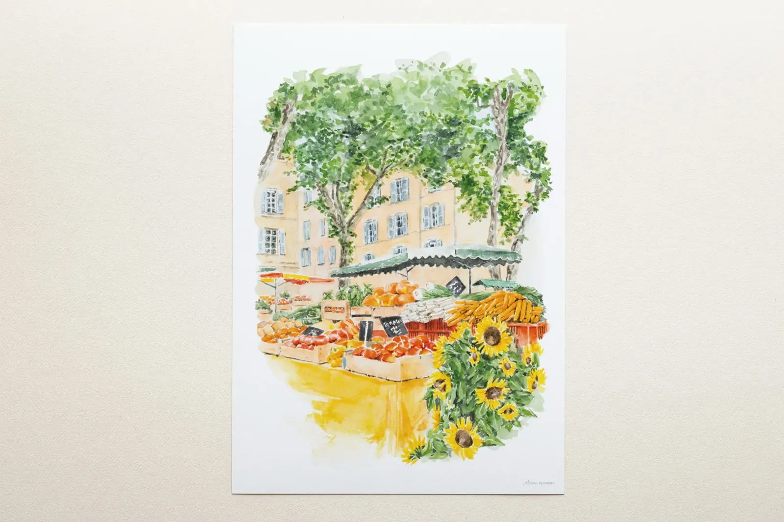 Aquarelle du marché de la place Richelme