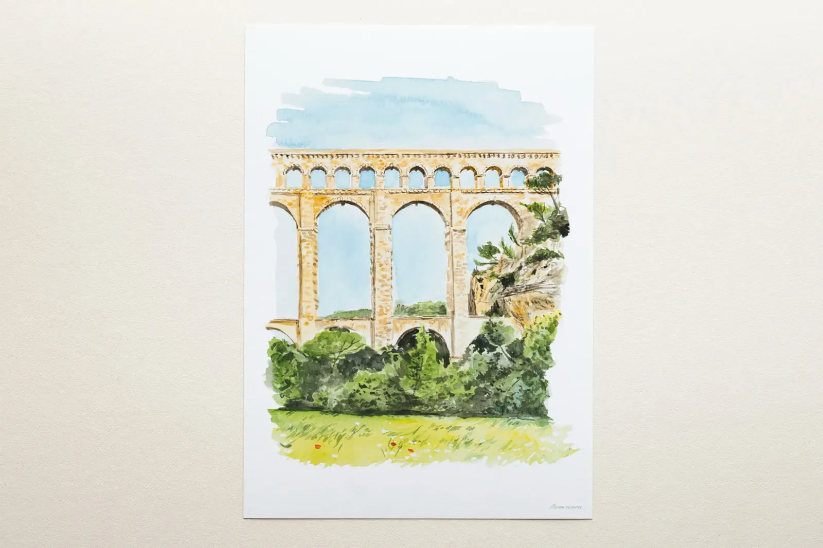 Aquarelle de l’aqueduc de Roquefavour