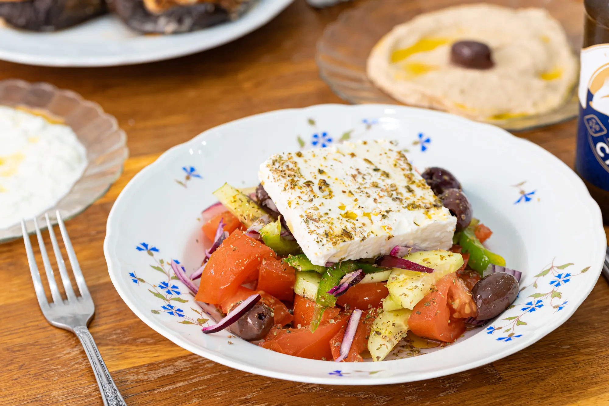 Salade grecque à la feta et tzatziki, Taverna d’Elea