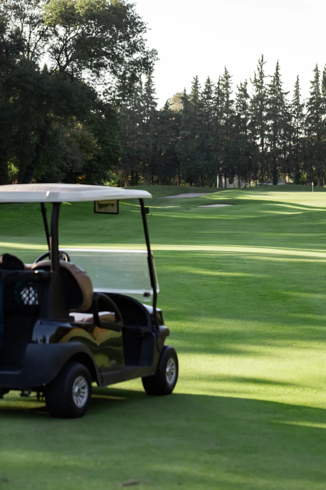 Une voiturette sur le green